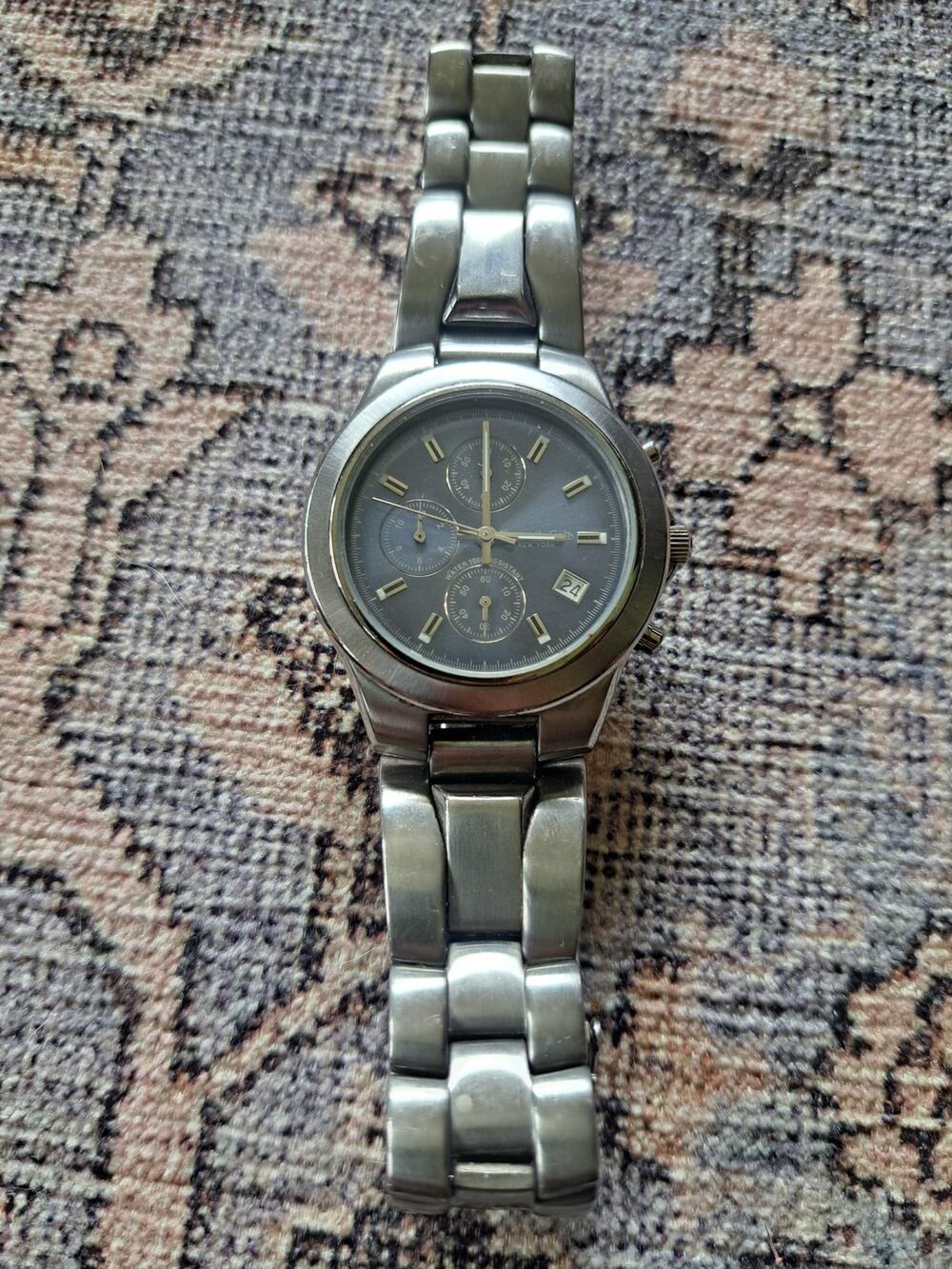 Kenneth Cole Mens Stainless Case-link Band Chronograph Watch *Secs No Work